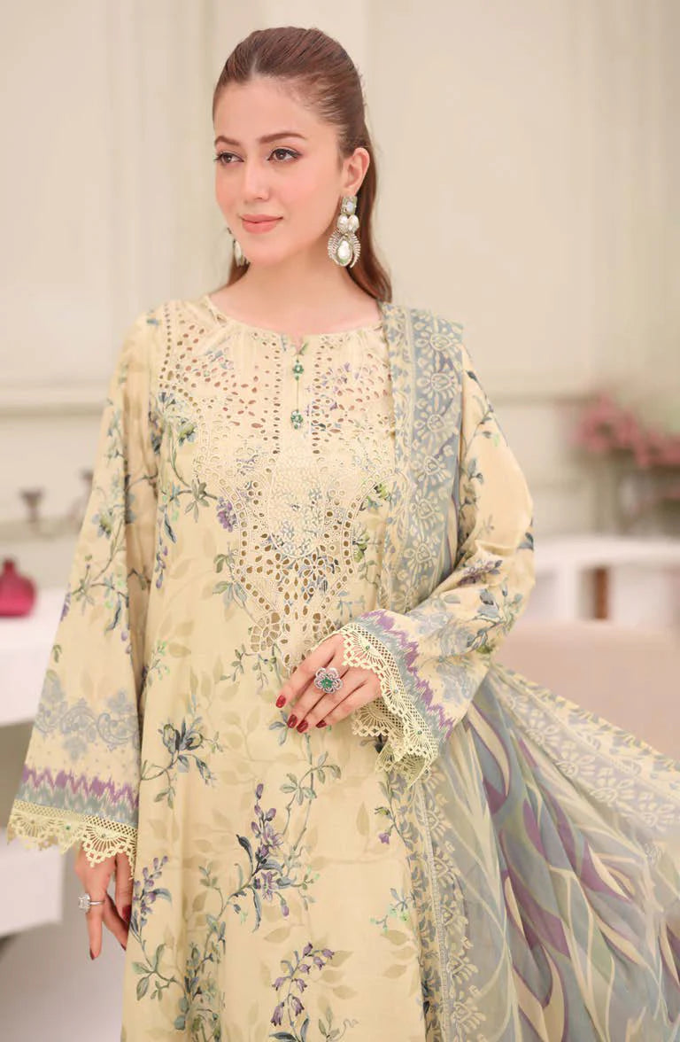 AAFREEN BY RIAZ ARTS EMBROIDERED LAWN SUITS UNSTITCHED 3 PIECE AF-241 - SUMMER COLLECTION | ✅ 100% Original