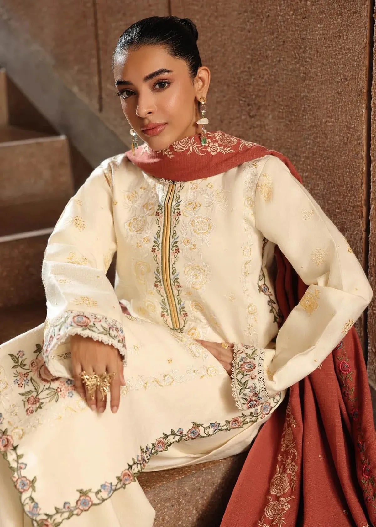 RAJBARI PREMIUM WINTER SHAWL EXCLUSIVE EMBROIDERED WINTER SUIT 11 | ✅ 100% Original