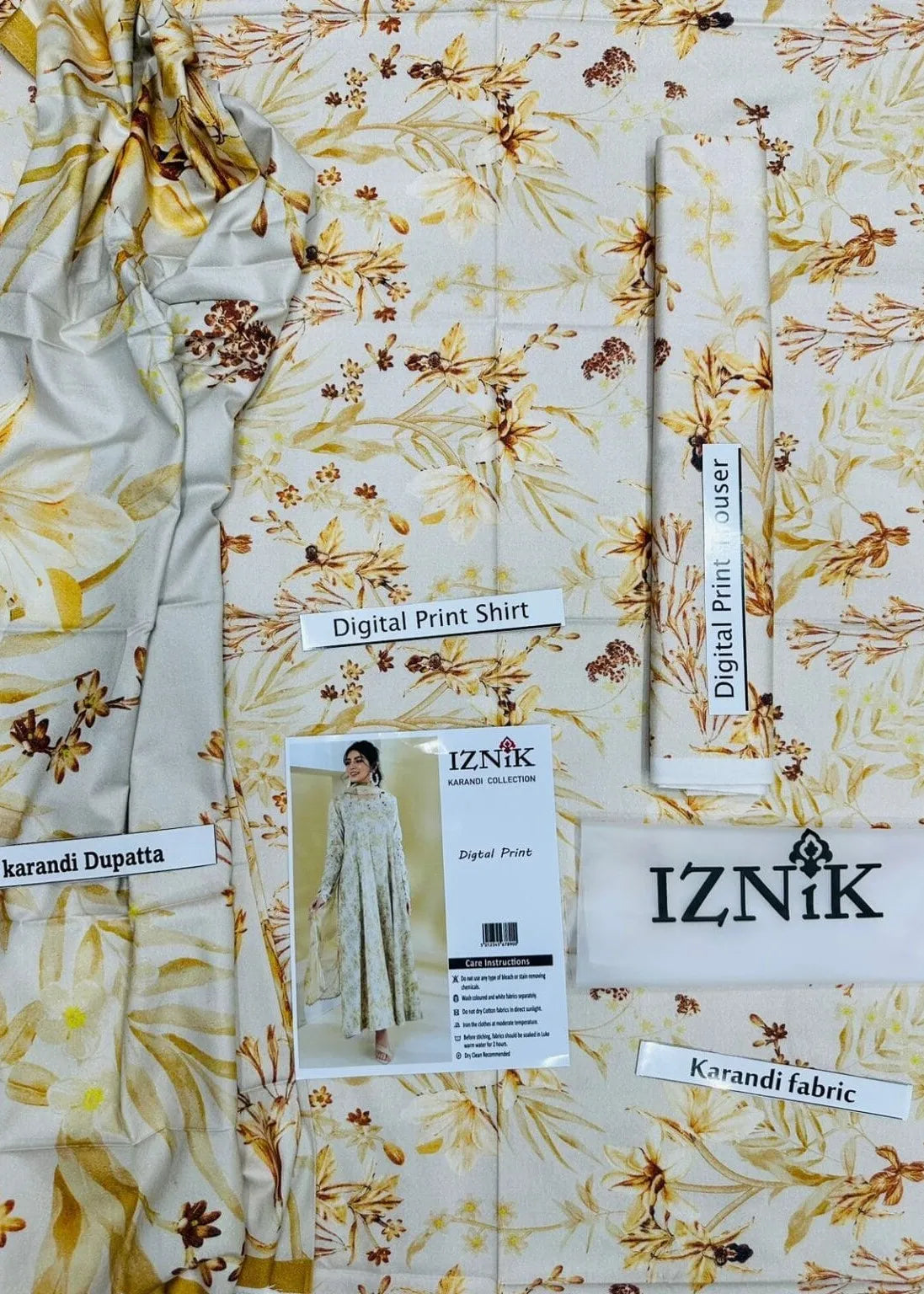 IZNIK KHADDAR DIGITAL PRINTED SUIT 3 PIECE UNSTITCHED