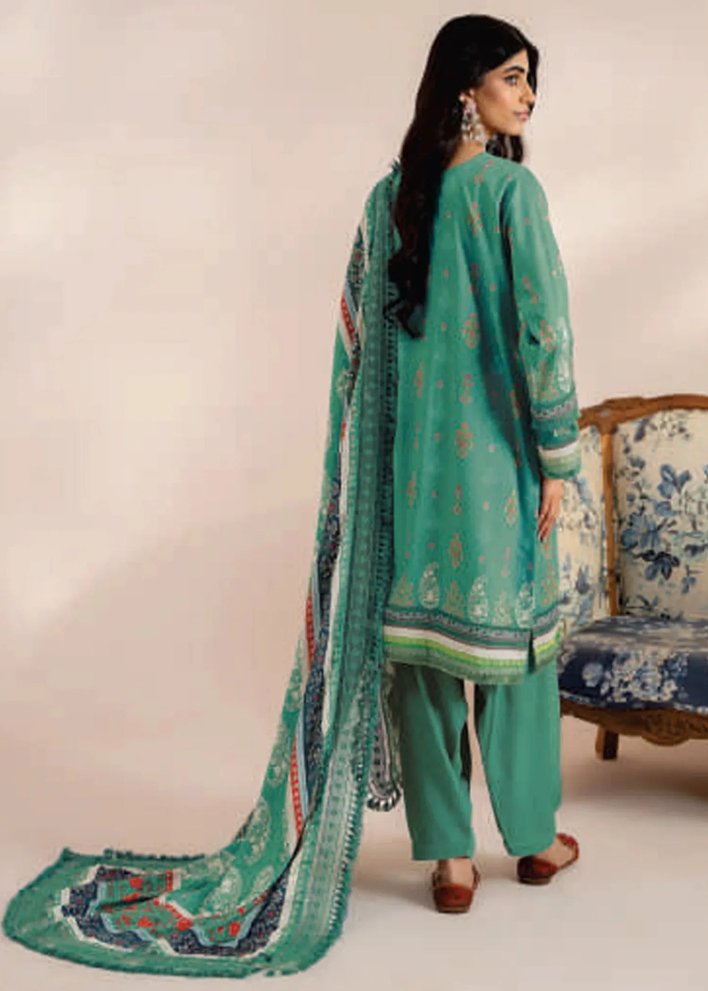 MAUSUMMERY LINEN DIGITAL PRINTED SUIT 3 PIECE UNSTITCHED AMAZONITE
