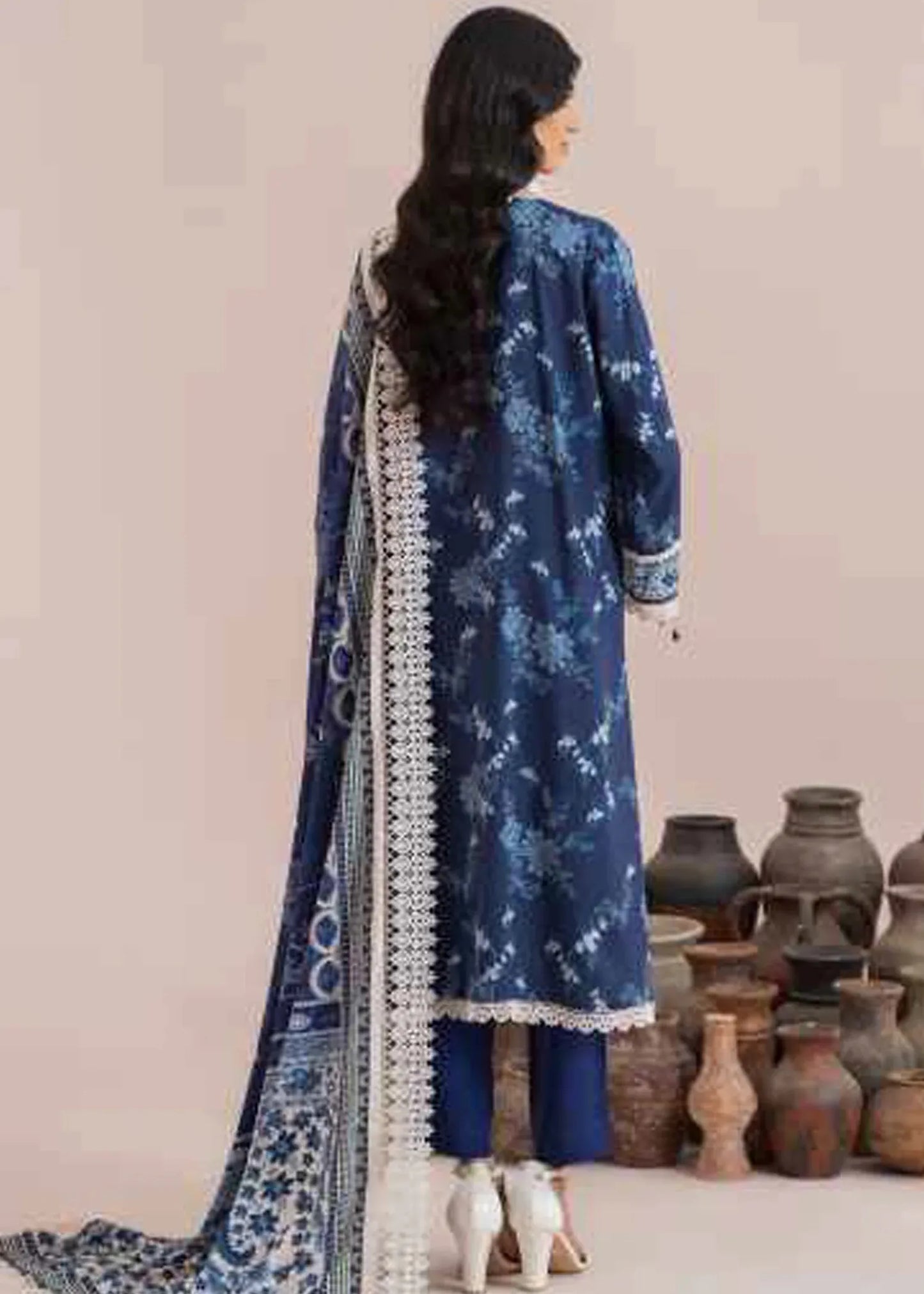 MAUSUMMERY LINEN DIGITAL PRINTED SUIT 3 PIECE UNSTITCHED SAPPHIRE