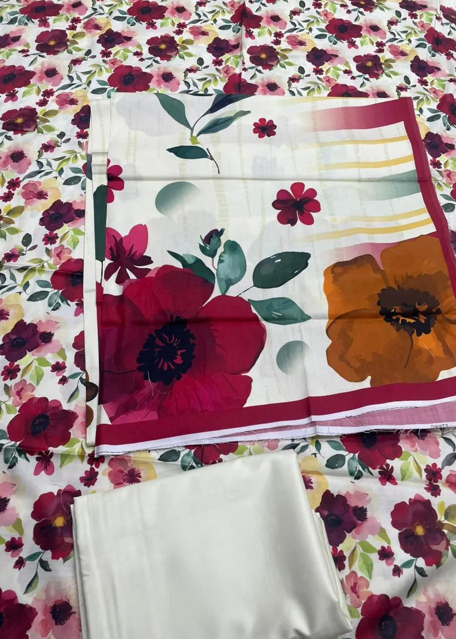 SAPPHIRE PRINTED LINEN 3PC D14