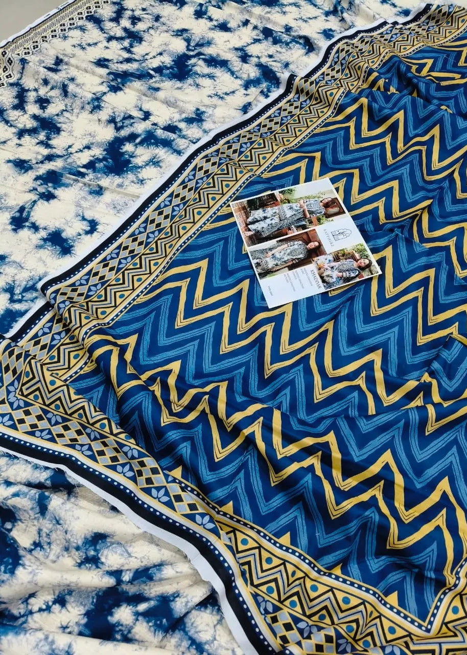 SAPPHIRE KHADDAR DIGITAL PRINTED SUIT 3 PIECE UNSTITCHED BLUE D10