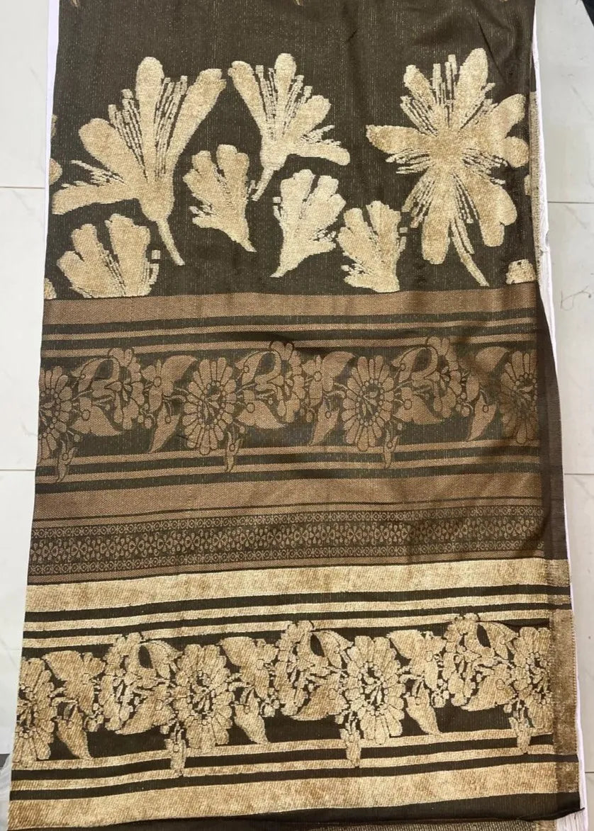 PERSIAN PALACHI WOOL WINTER 3PC SUIT WITH PALACHI SHWAL (OLIVE GREEN) LPW-01