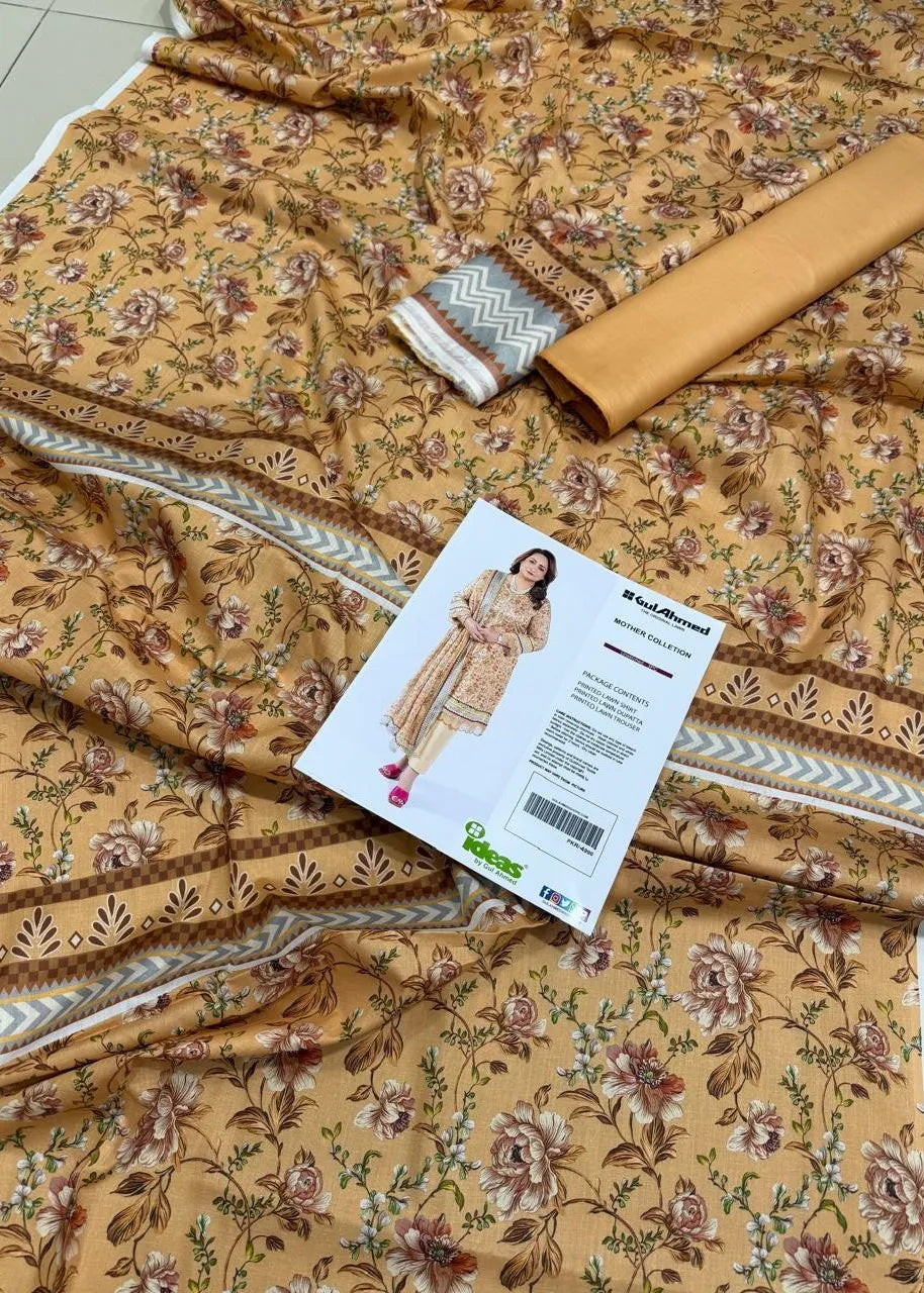 GUL AHMED MOTHER COLLECTION PRINTED LAWN 3PC UNSTITCHED D3