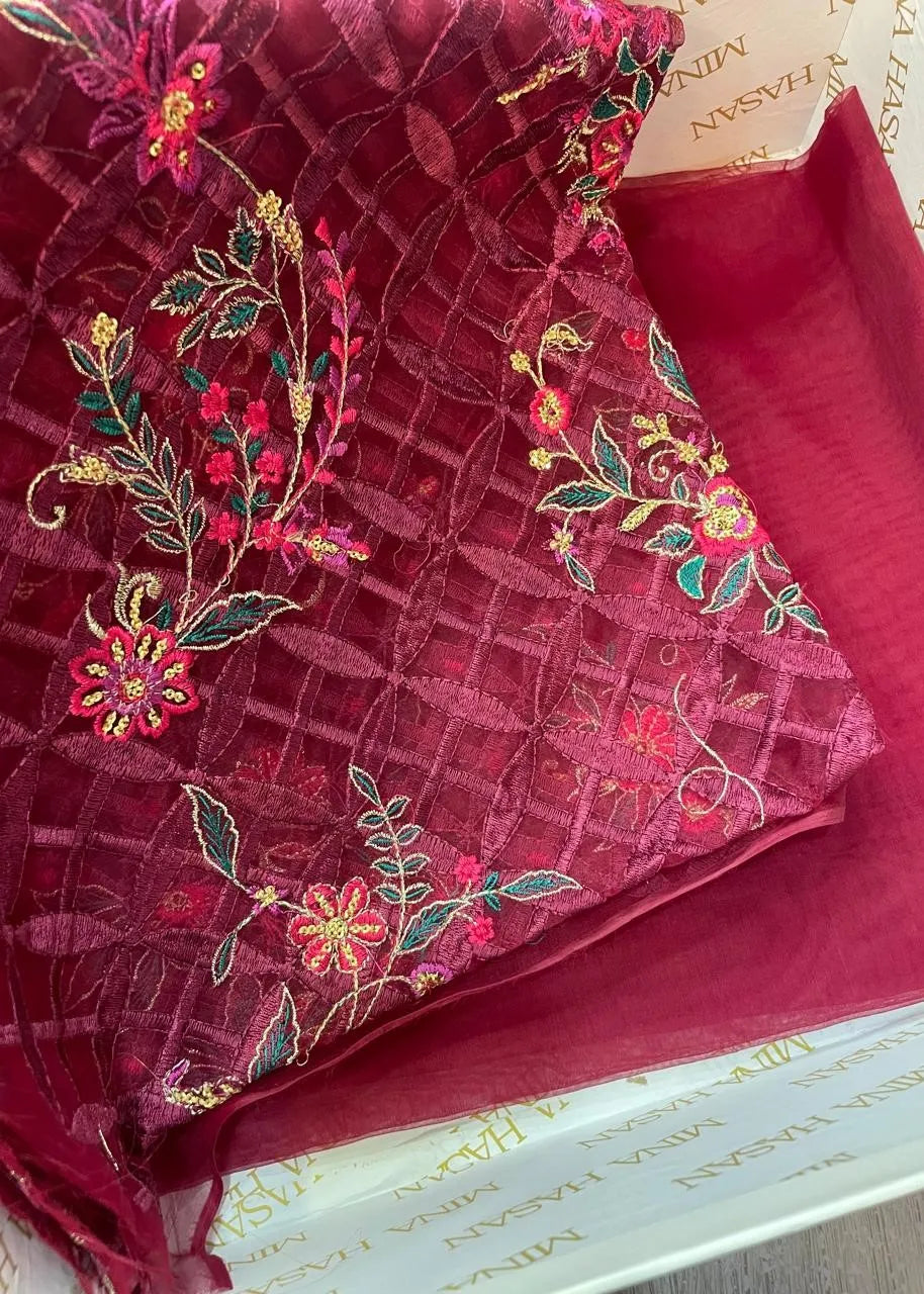 MINA HASAN LUXURY UNSTITCHED HEER | ✅ 100% Original
