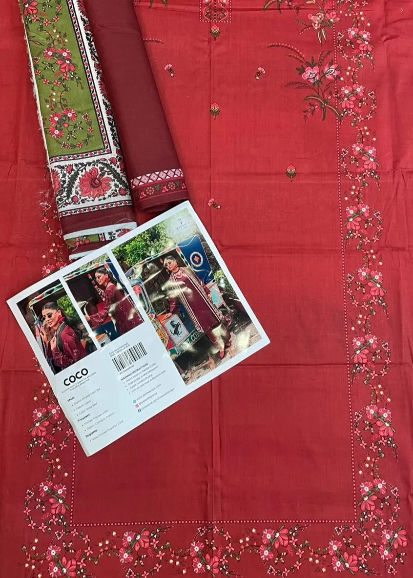 COCO SUMMER PREMIUM PRINTED LAWN 3PC D-07