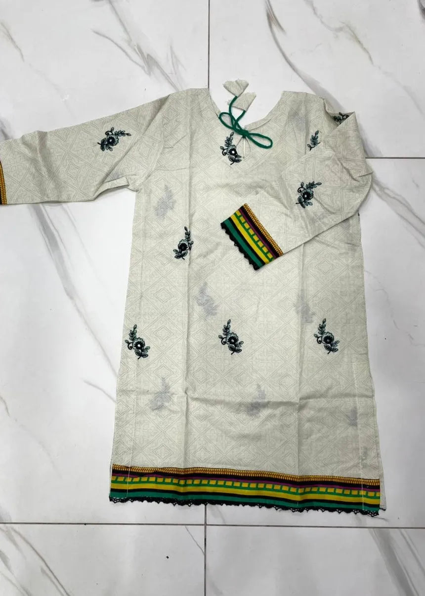 KIDS STITCHED LAWN SUIT 2PC GREEN