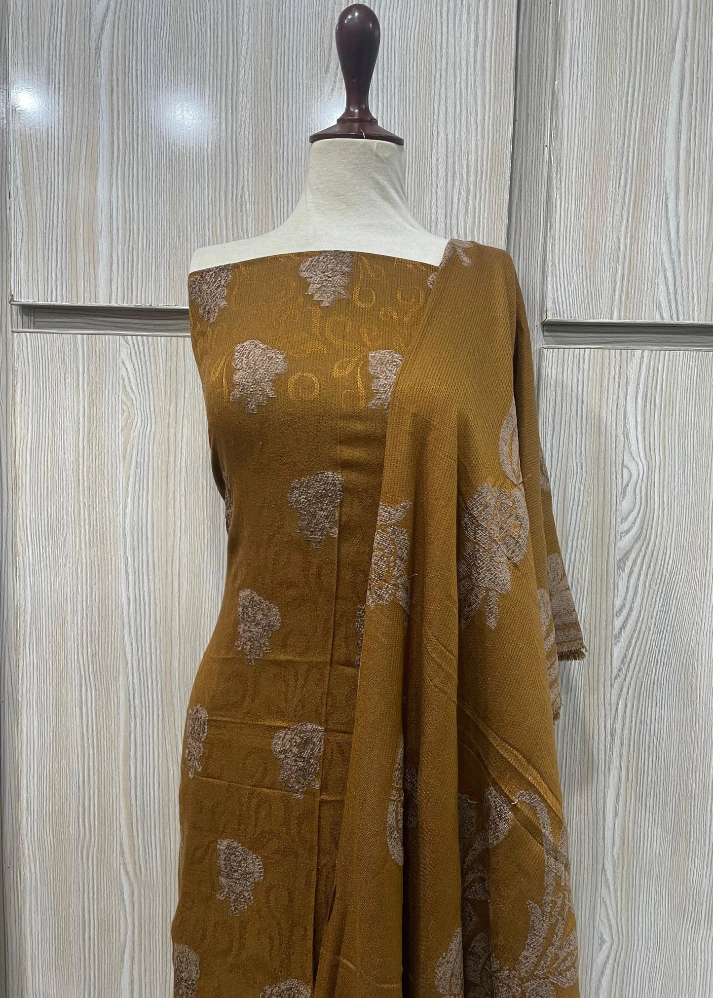 PERSIAN WOOL WINTER 3PC SUIT WITH PALACHI SHWAL (Mustard)