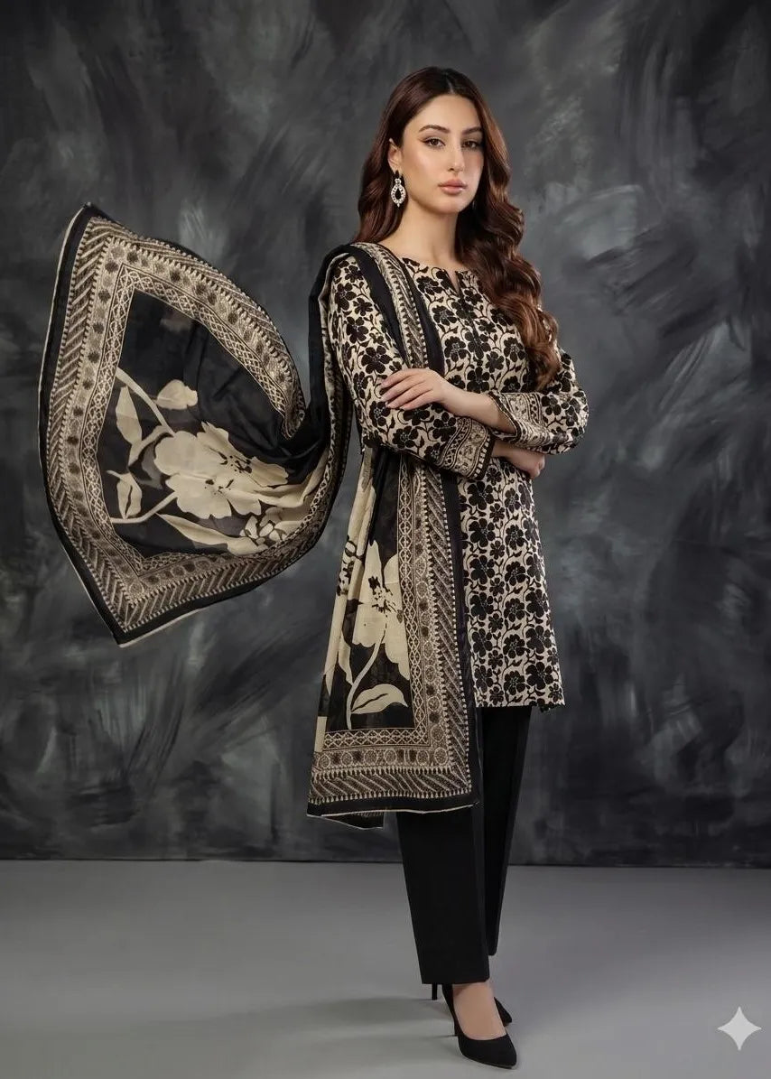 BLACK AND WHITE LAWN COLLECTION VOLUME 3 D-02