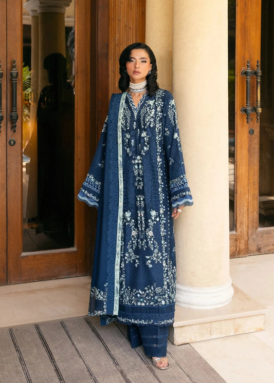 ELAF LUXURY EMBROIDERED KARANDI WINTER COLLECTION 3PC UNSTITCHED | EWK-3B AQUELUNE | ✅ 100% Original