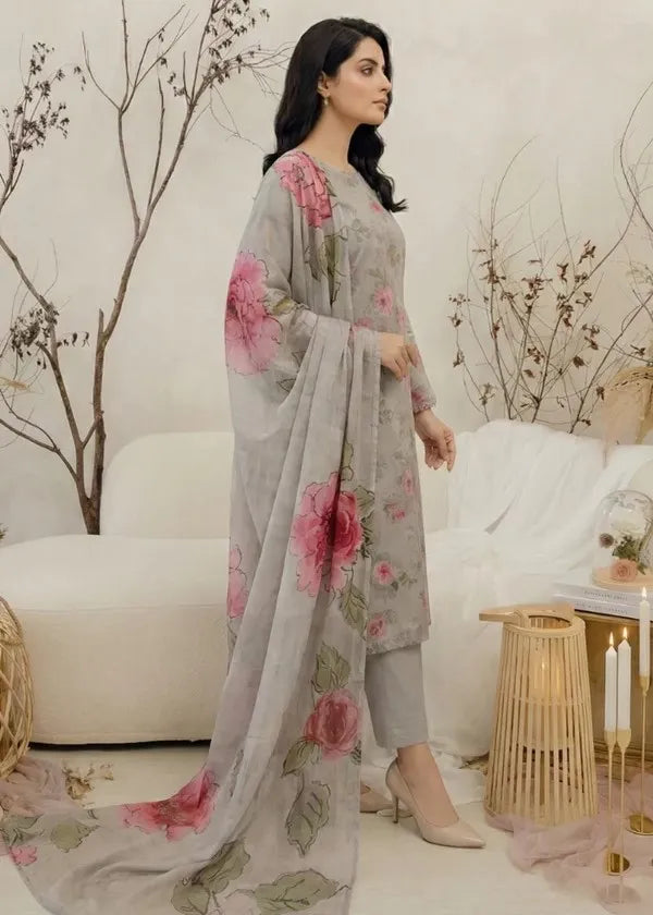 ESSENTIALS BY HUMDUM LAWN WITH CHIFFON DUPATTA VOL-2 D-03 | ✅ 100% Original