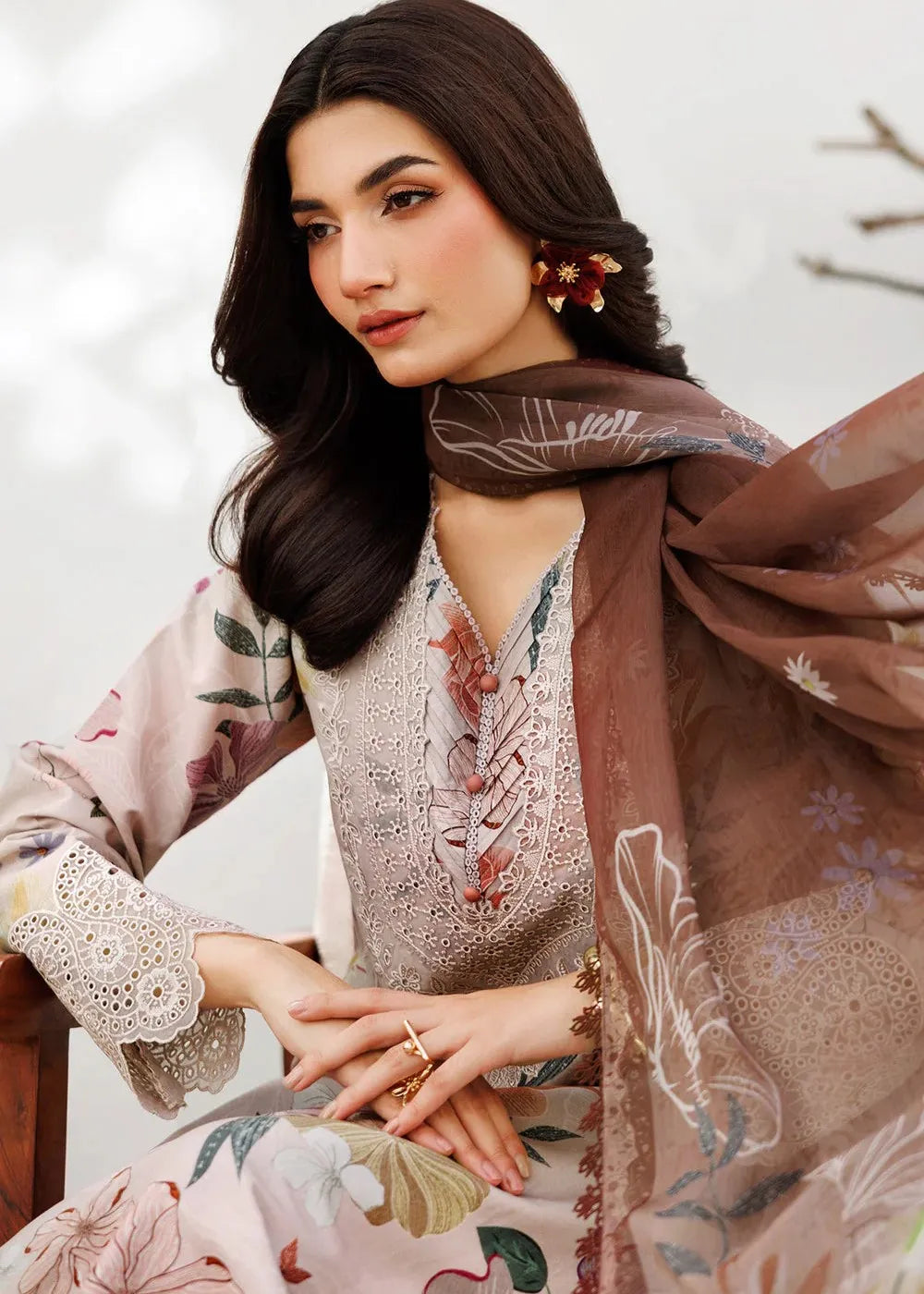 BAROQUE KHADDAR DIGITAL PRINTED SUIT 3 PIECE UNSTITCHED