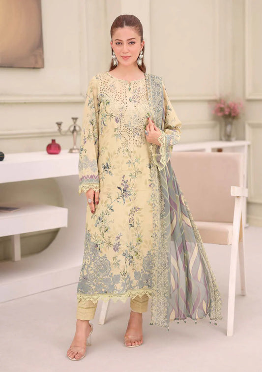 AAFREEN BY RIAZ ARTS EMBROIDERED LAWN SUITS UNSTITCHED 3 PIECE AF-241 - SUMMER COLLECTION | ✅ 100% Original