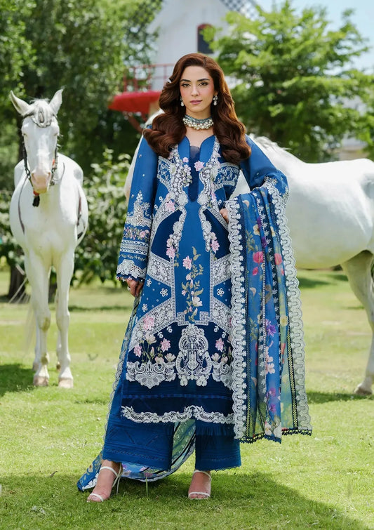 ELAF LUXURY EMBROIDERED LAWN COLLECTION 3PC UNSTITCHED 2025 | ZIVA ELH-2A  | ✅ 100% Original