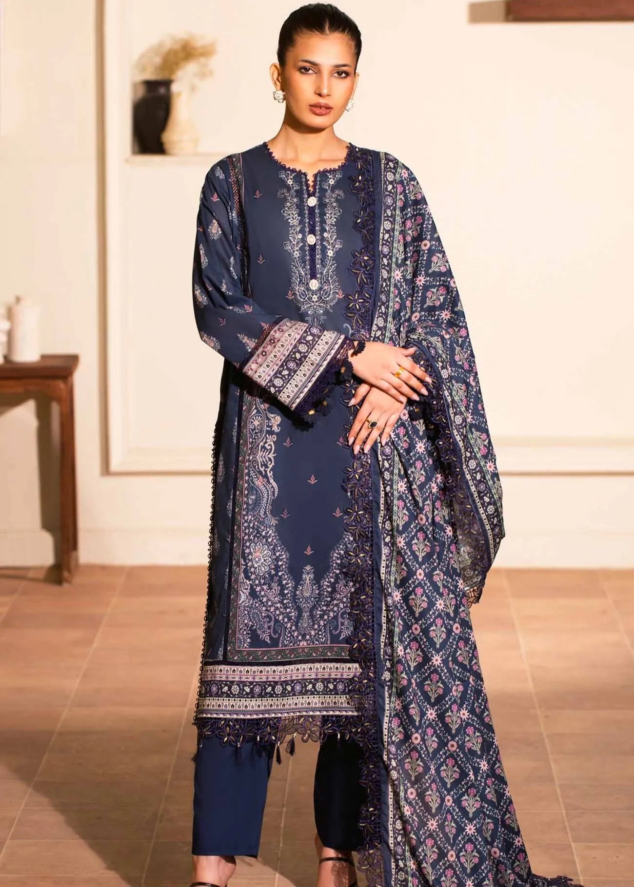 MAUSUMMERY DIGITAL PRINTED LAWN SUIT 3 PIECE VOLUME 1 BLUEBELL | ✅ 100% Original