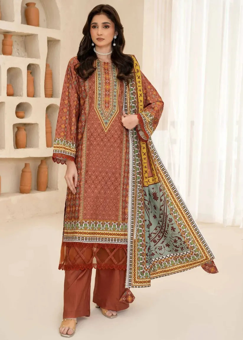 ESHA ESHAL BY BIN ILYAS PREMIUM PRINTED VISCOSE 3PC Design 4