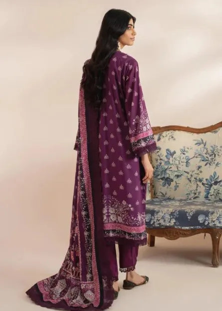 MAUSUMMERY LINEN DIGITAL PRINTED SUIT 3 PIECE UNSTITCHED AMETHYST