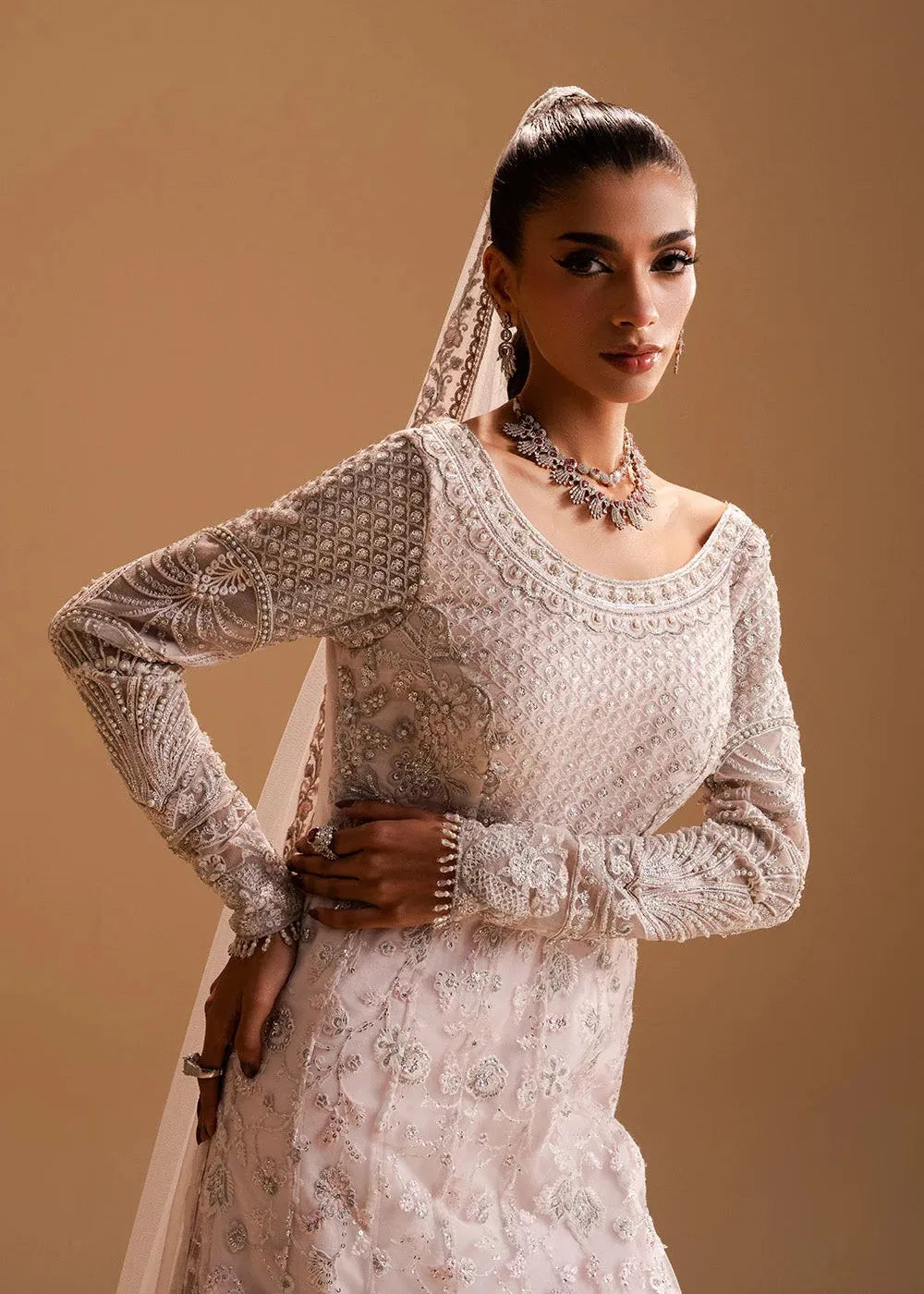 ZARIYA AFSANAY BAREEZE NET UNSTITCHED 3PC SUIT ZB50032 BLUSH
