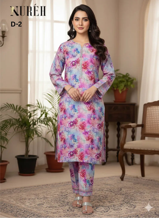 NUREH BY RIAZ ARTS PRINTED LAWN SUITS UNSTITCHED 2 PIECE D-2 - SUMMER COLLECTION  | ✅ 100% Original