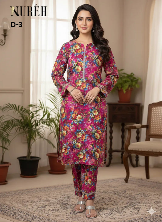 NUREH BY RIAZ ARTS PRINTED LAWN SUITS UNSTITCHED 2 PIECE D-3 - SUMMER COLLECTION  | ✅ 100% Original