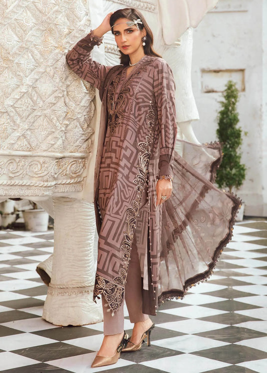 MARIA B SILK SUIT M PRINTS CAMBRIC