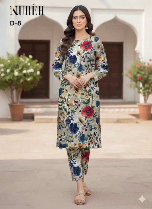 NUREH BY RIAZ ARTS PRINTED LAWN SUITS UNSTITCHED 2 PIECE D-8 - SUMMER COLLECTION  | ✅ 100% Original