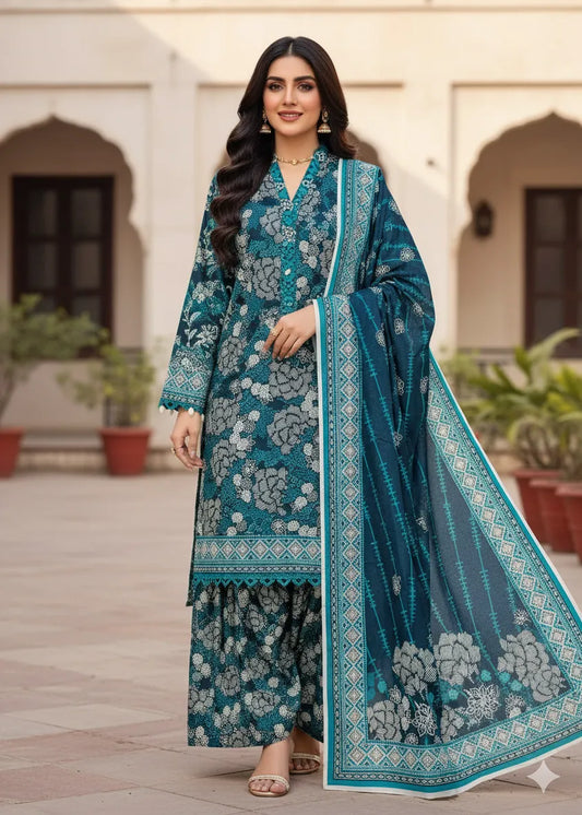 KHADDAR DIGITAL PRINTED SUIT 3 PIECE UNSTITCHED D16