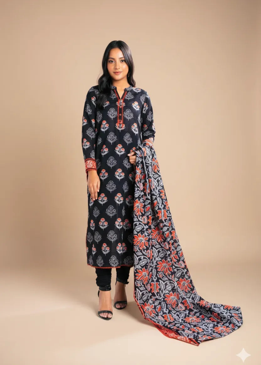 ALKARAM STUDIO KHADDAR 3 PIECE UNSTITCHED D8 14