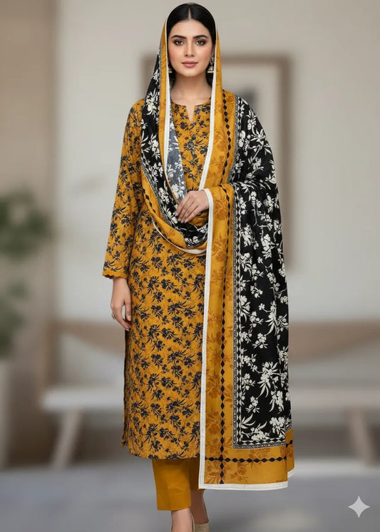 SAPPHIRE PRINTED LINEN 3PC D9