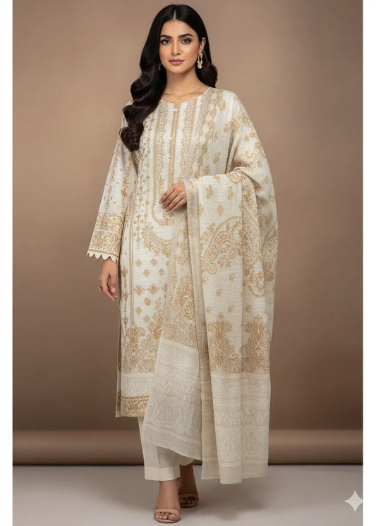 PERSIAN PALACHI WOOL WINTER 3PC SUIT WITH PALACHI SHWAL EBD-2