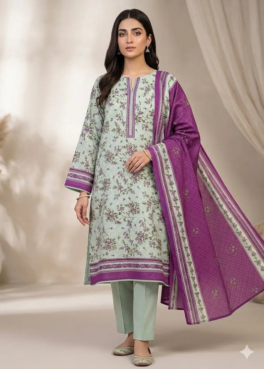 BIN SAEED PREMIUM LAWN 3 PCS D-01
