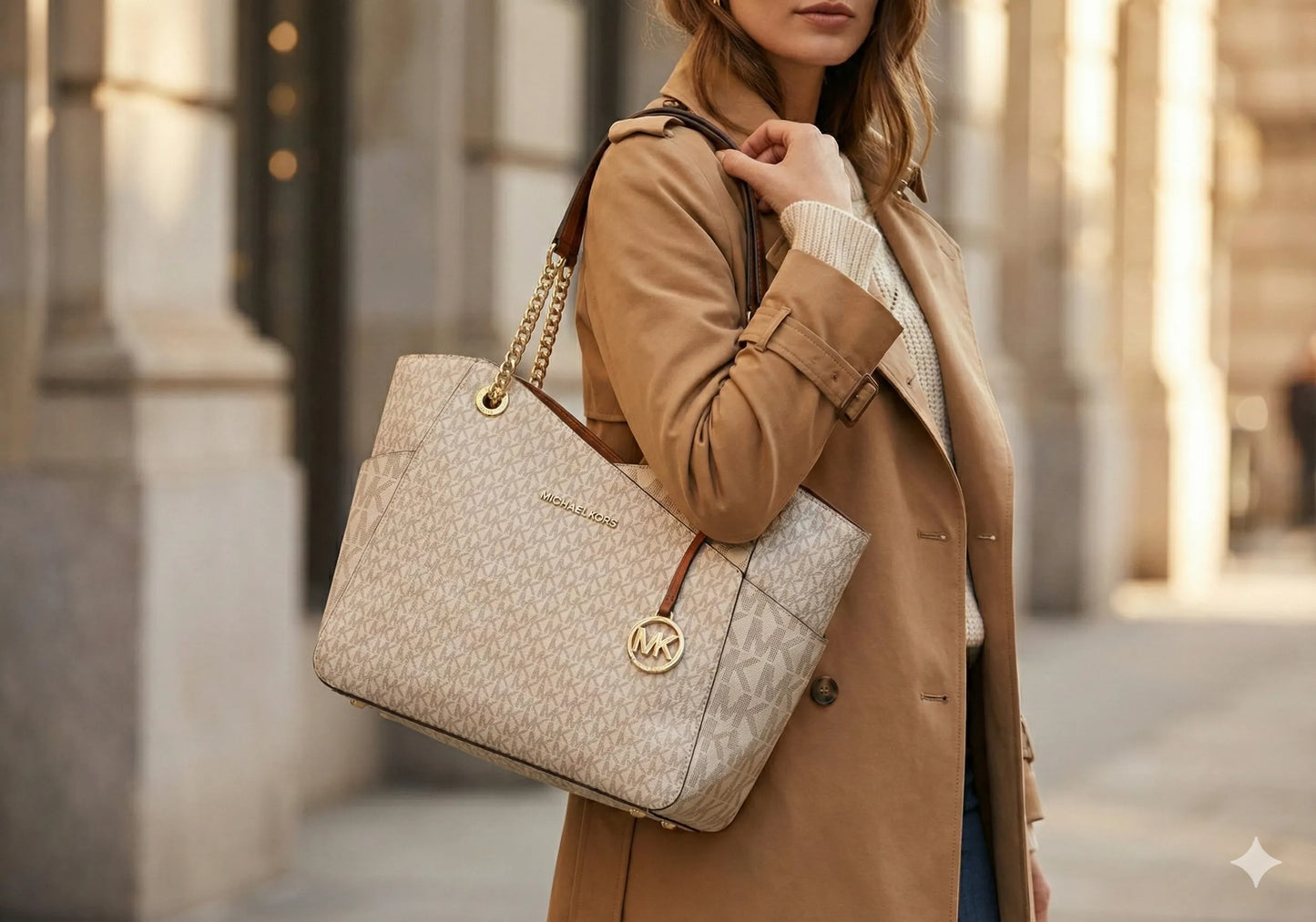 MICHAEL KORS MK SHOULDER BAG & HAND BAG FOR WOMAN WHITE COLOR