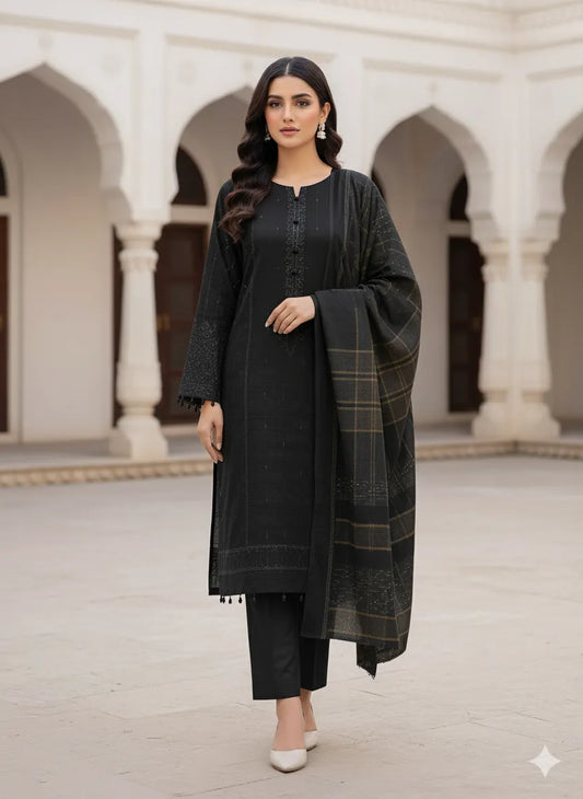 PERSIAN WOOL WINTER 3PC SUIT (Black)
