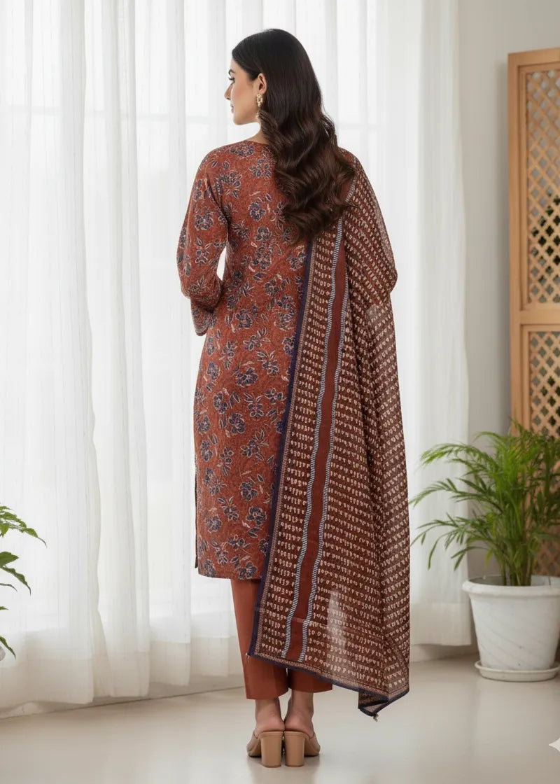 SAPPHIRE PRINTED LINEN 3PC D19