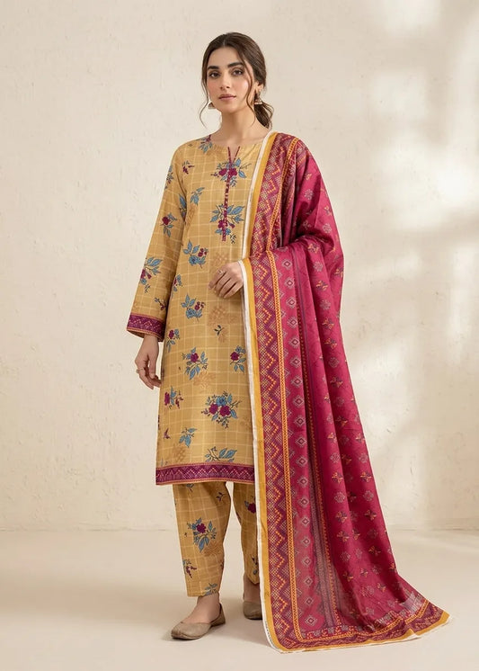 VISCOSE LINEN DIGITAL PRINTED SUIT 3 PIECE UNSTITCHED D-15
