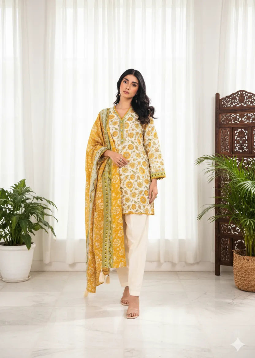 ALKARAM STUDIO KHADDAR 3 PIECE UNSTITCHED D4 17