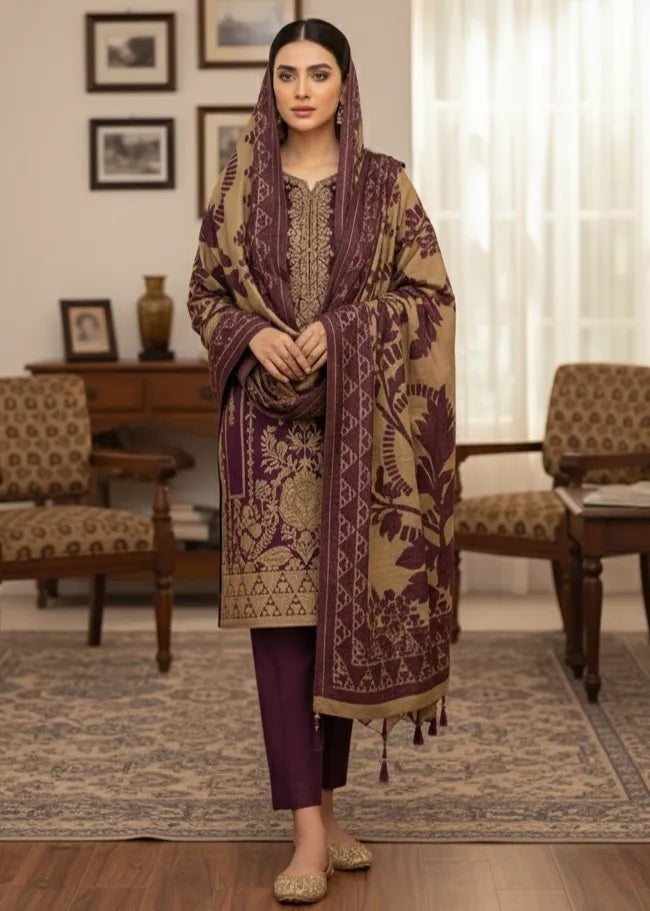 PERSIAN PALACHI WOOL WINTER 3PC SUIT WITH PALACHI SHWAL LPW-03