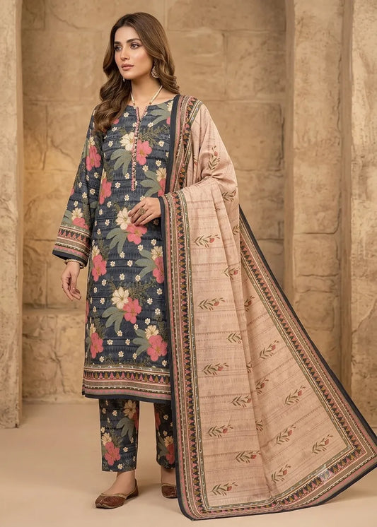 VISCOSE LINEN DIGITAL PRINTED SUIT 3 PIECE UNSTITCHED D-16