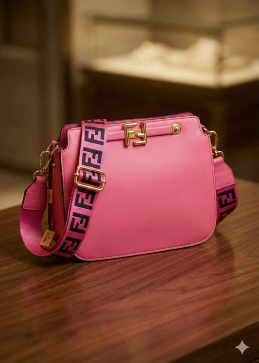 FENDI CROSSBODY SHOULDER BAG FOR WOMAN PINK COLOR