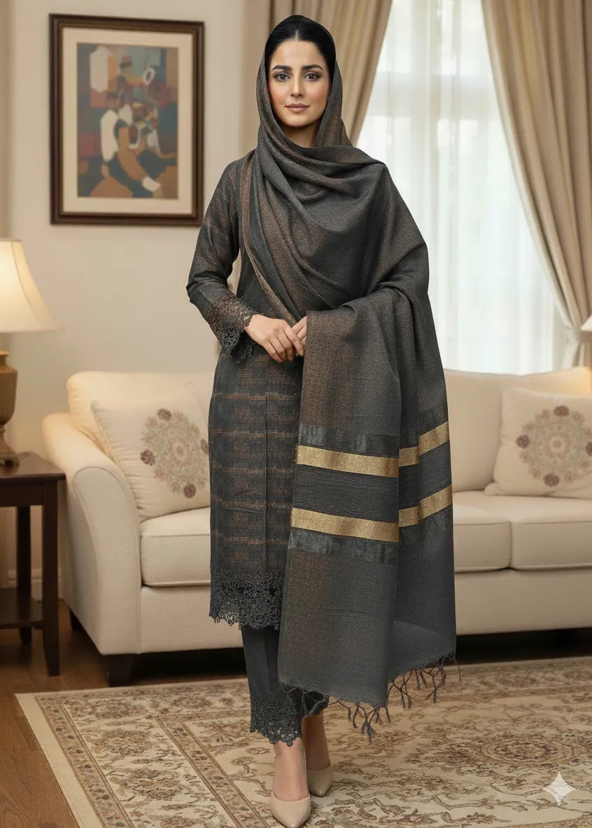 PERSIAN WOOL WINTER 3PC SUIT (Gray)