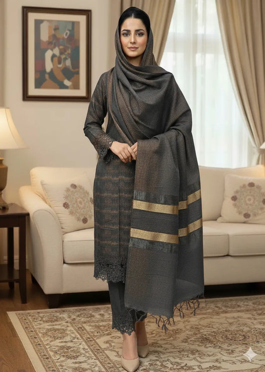 PERSIAN WOOL WINTER 3PC SUIT (Gray)
