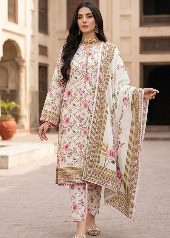 VISCOSE LINEN DIGITAL PRINTED SUIT 3 PIECE UNSTITCHED D-4