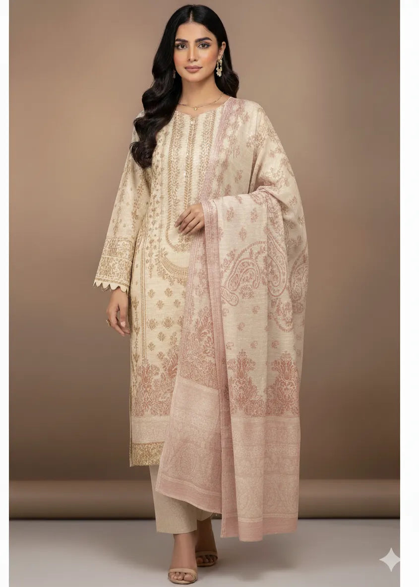 PERSIAN PALACHI WOOL WINTER 3PC SUIT WITH PALACHI SHWAL EBD-1