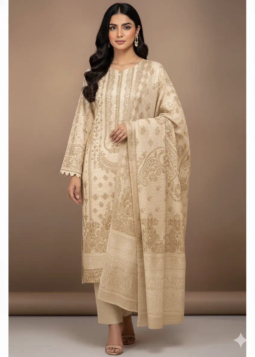 PERSIAN PALACHI WOOL WINTER 3PC SUIT WITH PALACHI SHWAL EBD-3