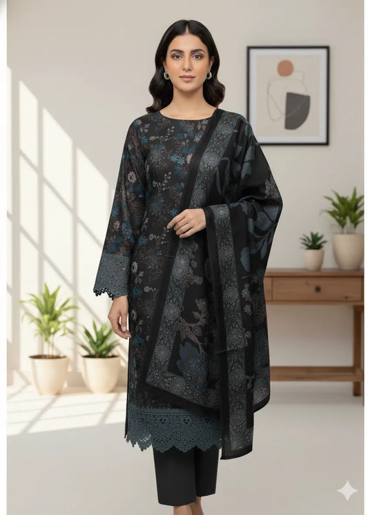 PERSIAN PALACHI WOOL WINTER 3PC SUIT WITH PALACHI SHWAL LPW-04