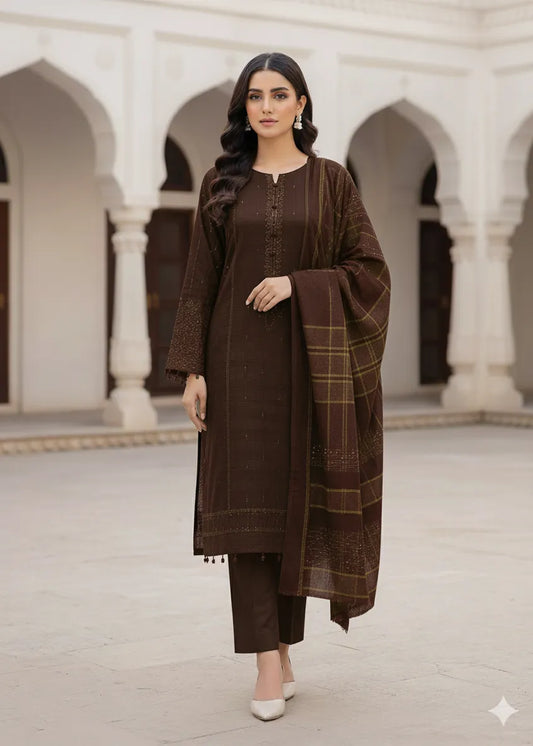 PERSIAN WOOL WINTER 3PC SUIT (Brown)