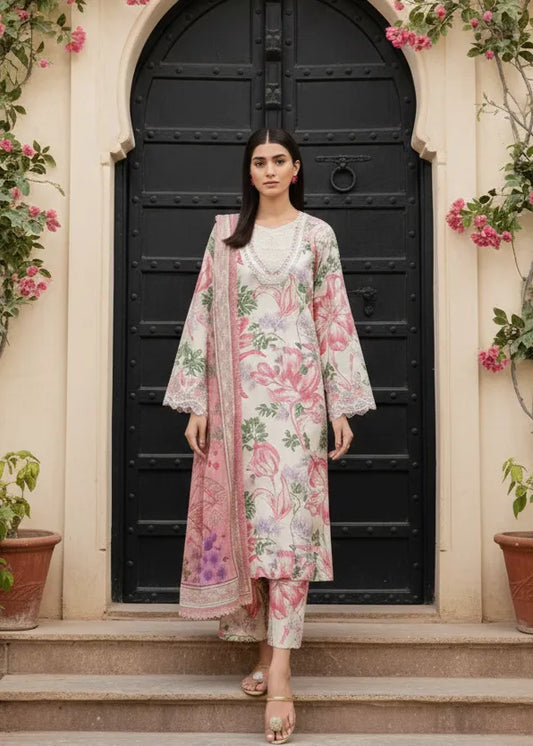 BAROQUE KHADDAR DIGITAL PRINTED SUIT 3 PIECE UNSTITCHED D12