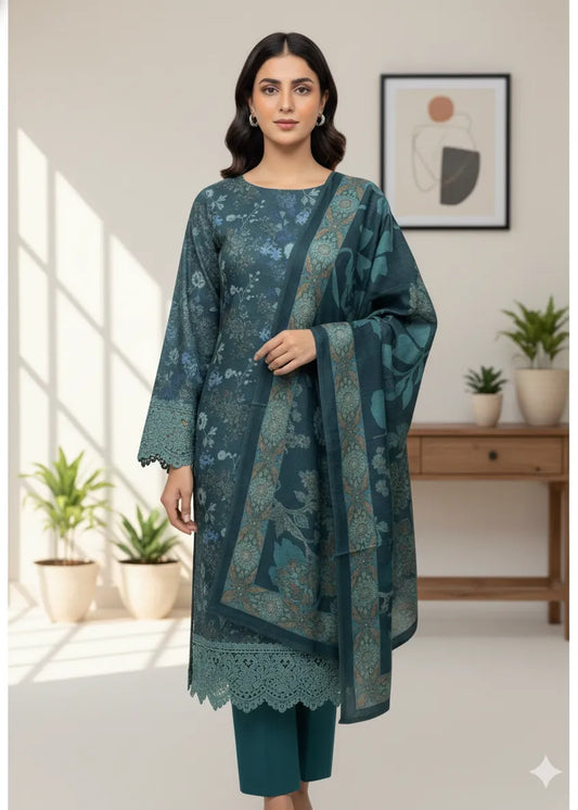 PERSIAN PALACHI WOOL WINTER 3PC SUIT WITH PALACHI SHWAL LPW-02