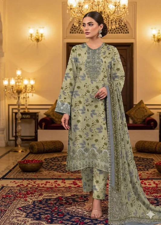 TAWAKAL PRINTED SUIT 3PC D#330A